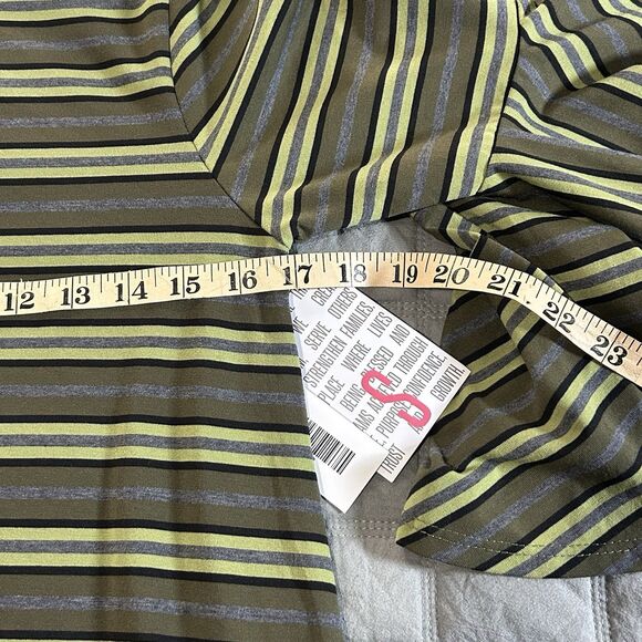 LulaRoe Women’s Striped Army Green Flare Sleeve Maurine Dress Size Small NEW - Picture 8 of 13